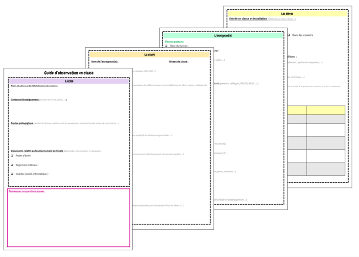 Fiche d’observation pour les stagiaires